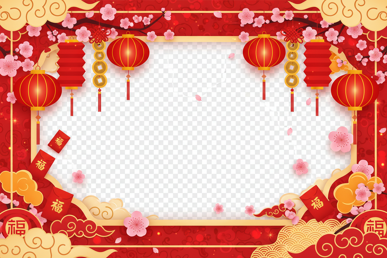 我想多放一些農曆新年的氣氛圖像，至於產品圖像，則由我自行 edit 上去。